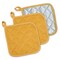 Contemporary Home Living Quilted Terry Cotton Kitchen Potholders - 7" - Mustard Yellow - Set of 2